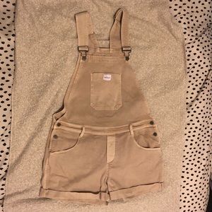 Calvin Klein khaki overall shorts